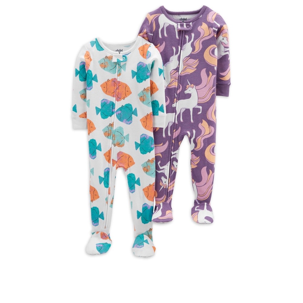 Carters 2 pack baby girl footed one piece pajamas size 18 month NWT